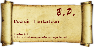 Bodnár Pantaleon névjegykártya